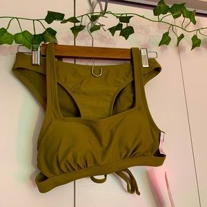 Xhilaration light green sparkle small swim suit bikini top and bottom set